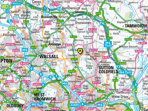 Sutton Coldfield zone carte